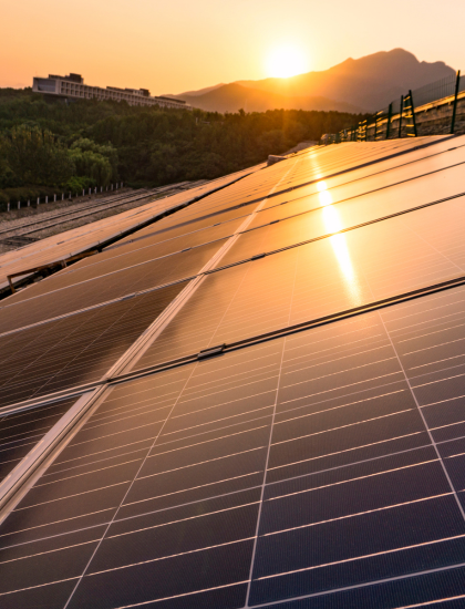 panneaux solaires eba france coucher de soleil